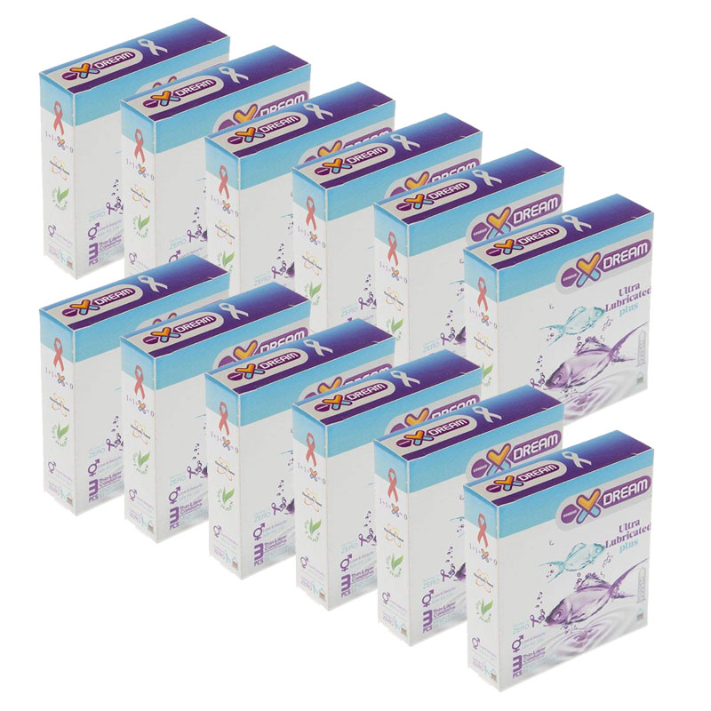 12 بسته کاندوم سه عددی ایکس دریم مدل Ultra lub