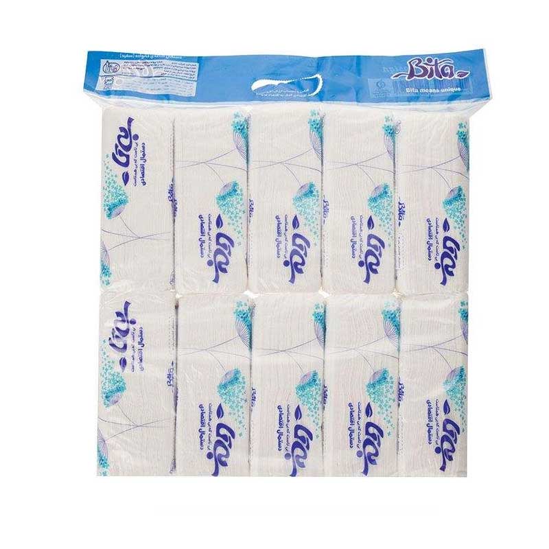 دستمال کاغذی 100 برگ بی تا مدل White بسته 10 عددی