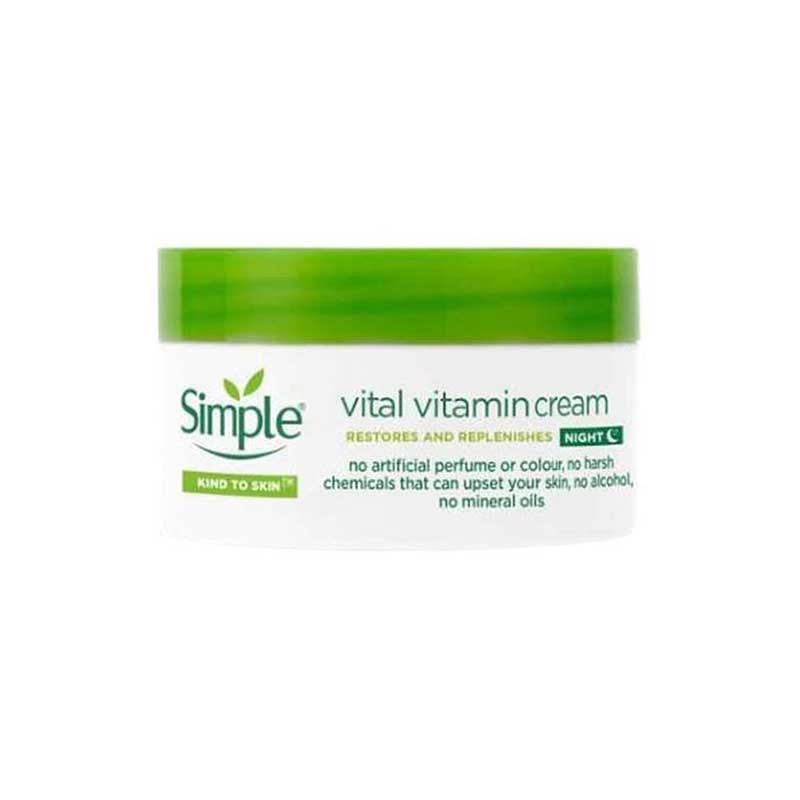 کرم ترمیم کننده و ویتامینه شب سیمپل مدل Vital Vitamin حجم 50 میل