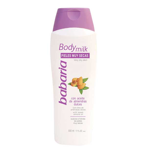 شیر بدن باباریا حاوی عصاره بادام شیرین حجم 500 میل