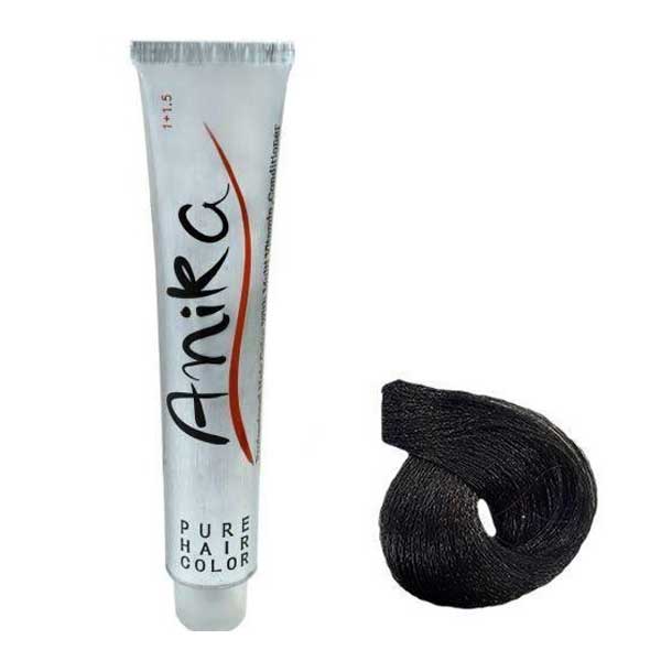 رنگ مو آنیکا سری Ash شماره 3.1 رنگ قهوه ای خاکستری تیره