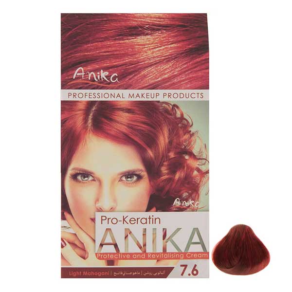 کیت رنگ مو آنیکا سری Pro Keratin مدل Mahogani شماره 7.6