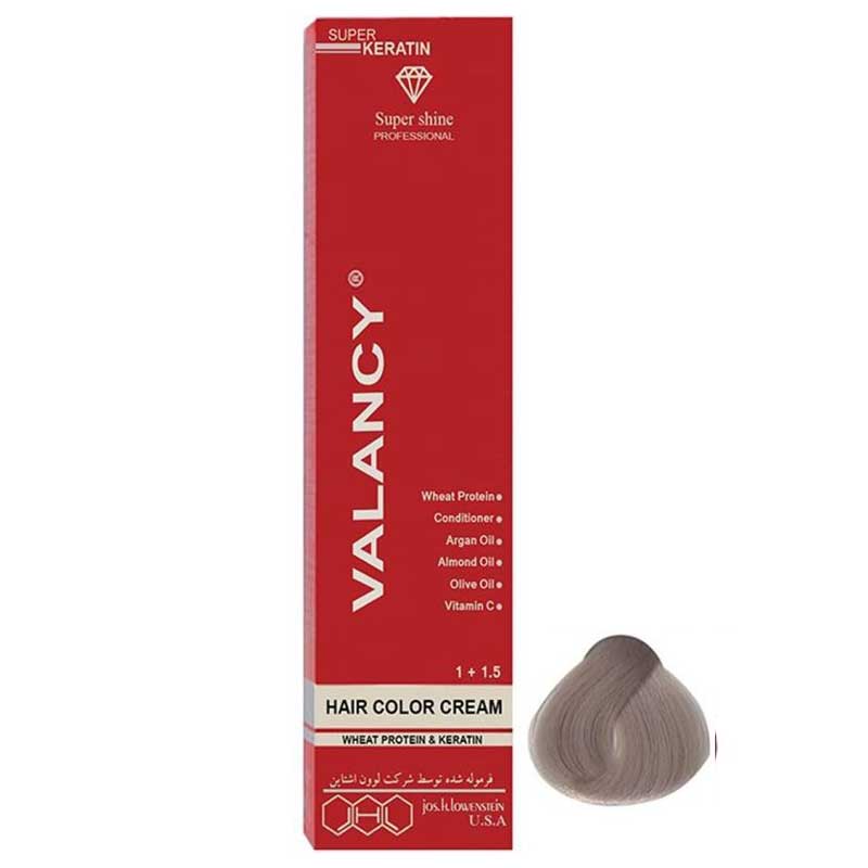 رنگ مو والانسی سری خاکستری مدل بلوند خاکستری خیلی روشن شماره C8