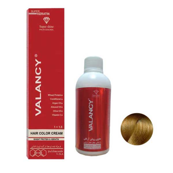 کیت رنگ مو والانسی شماره GR8 رنگ بلوند عسلی روشن