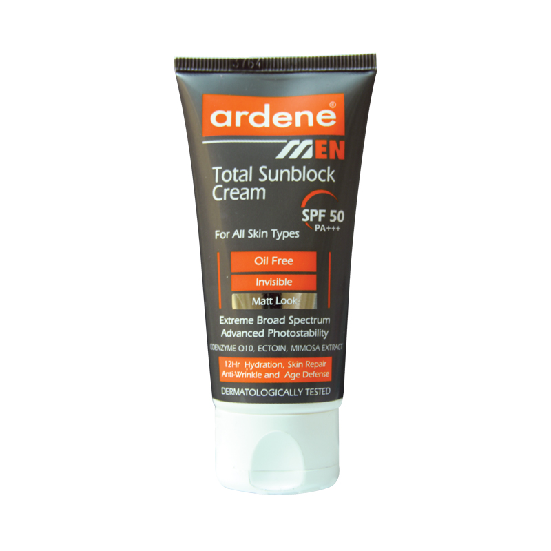کرم ضدآفتاب SPF50 چندکاره آقایان انواع‌پوست آردن 50گرم