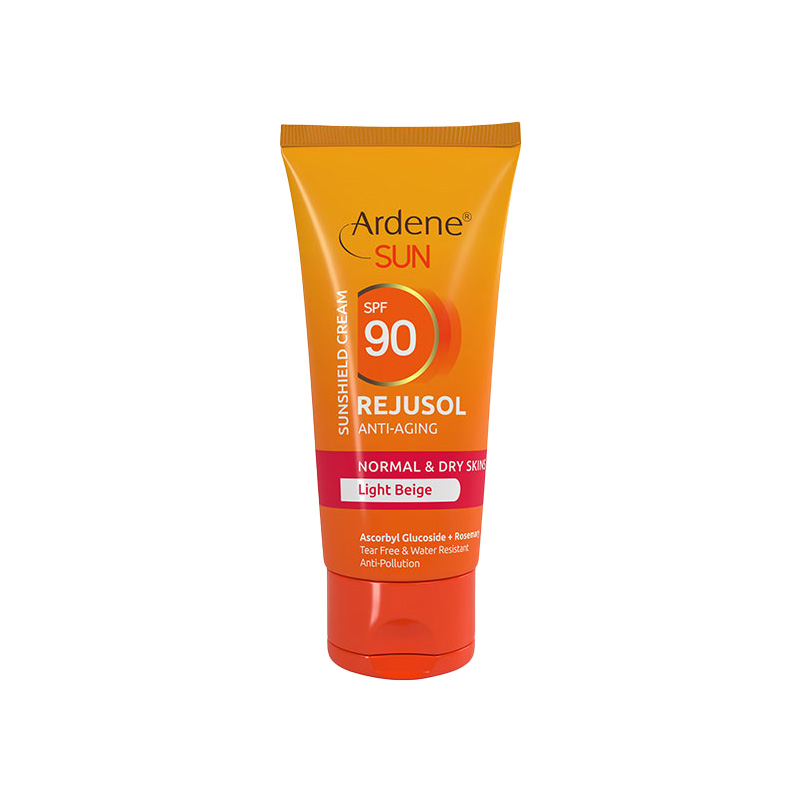 کرم ضدآفتاب رنگی رجوسول SPF90 ضدچروک آردن سان پوست‌خشک و معمولی 50میل-بژ روشن