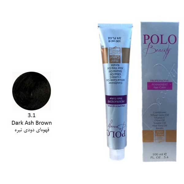 رنگ مو پلو قهوه ای دودی تیره شماره 3.1 حجم 100 میل