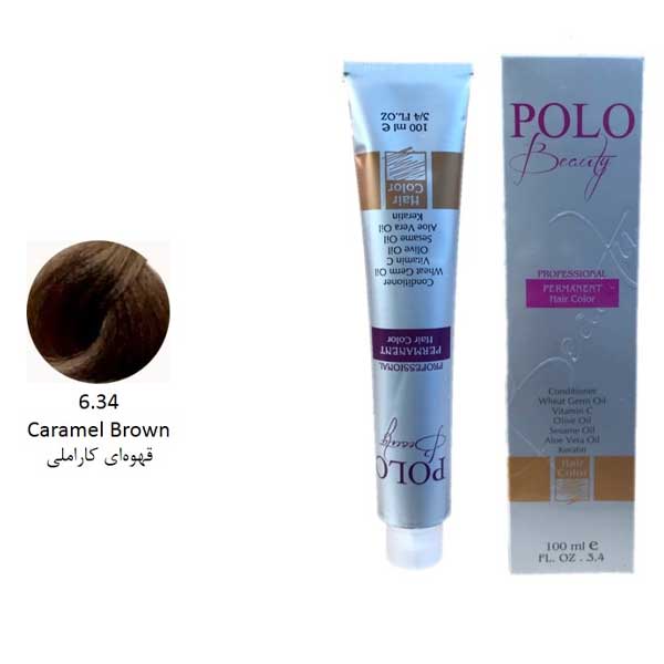 رنگ مو پلو قهوه ای کاراملی شماره 6.34 حجم 100 میل