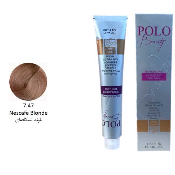 رنگ مو پلو بلوند نسکافه ای شماره 7.47 حجم 100 میل
