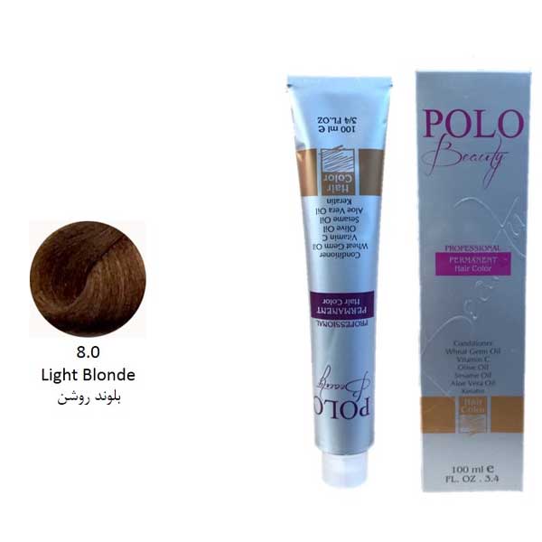 رنگ مو پلو بلوند روشن شماره 8.0 حجم 100 میل