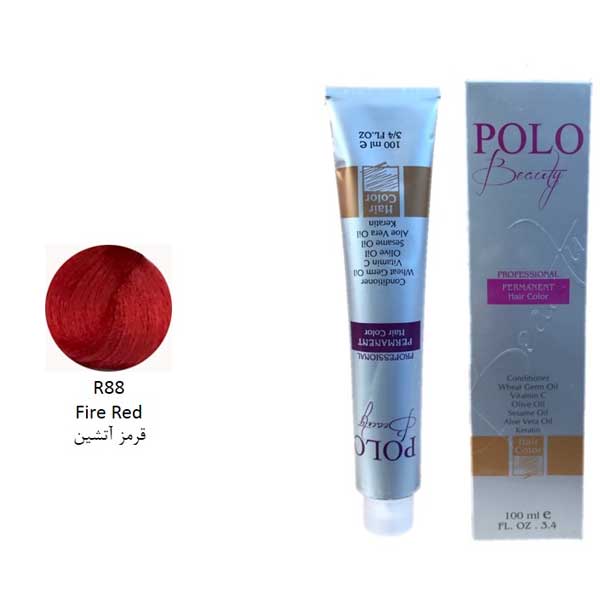 رنگ مو پلو قرمز آتشین شماره R88 حجم 100 میل