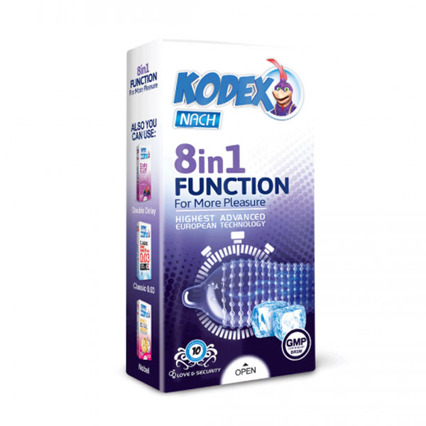 کاندوم کدکس مدل 8in1 function بسته 10 عددی
