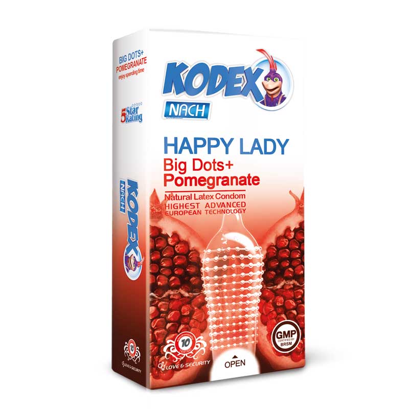 کاندوم کدکس مدل HAPPY LADY بسته 10 عددی