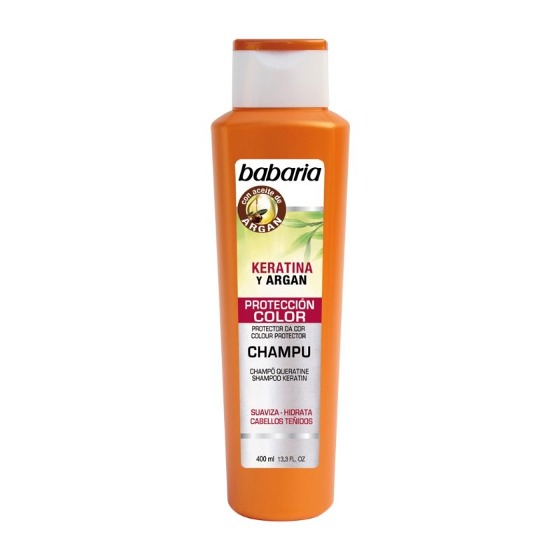 شامپو محافظ موهای رنگ شده باباریا حاوی کراتین و روغن آرگان 400 میل