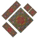 ست رومیزی 5 تکه ترمه حسینی طرح وصال رنگی