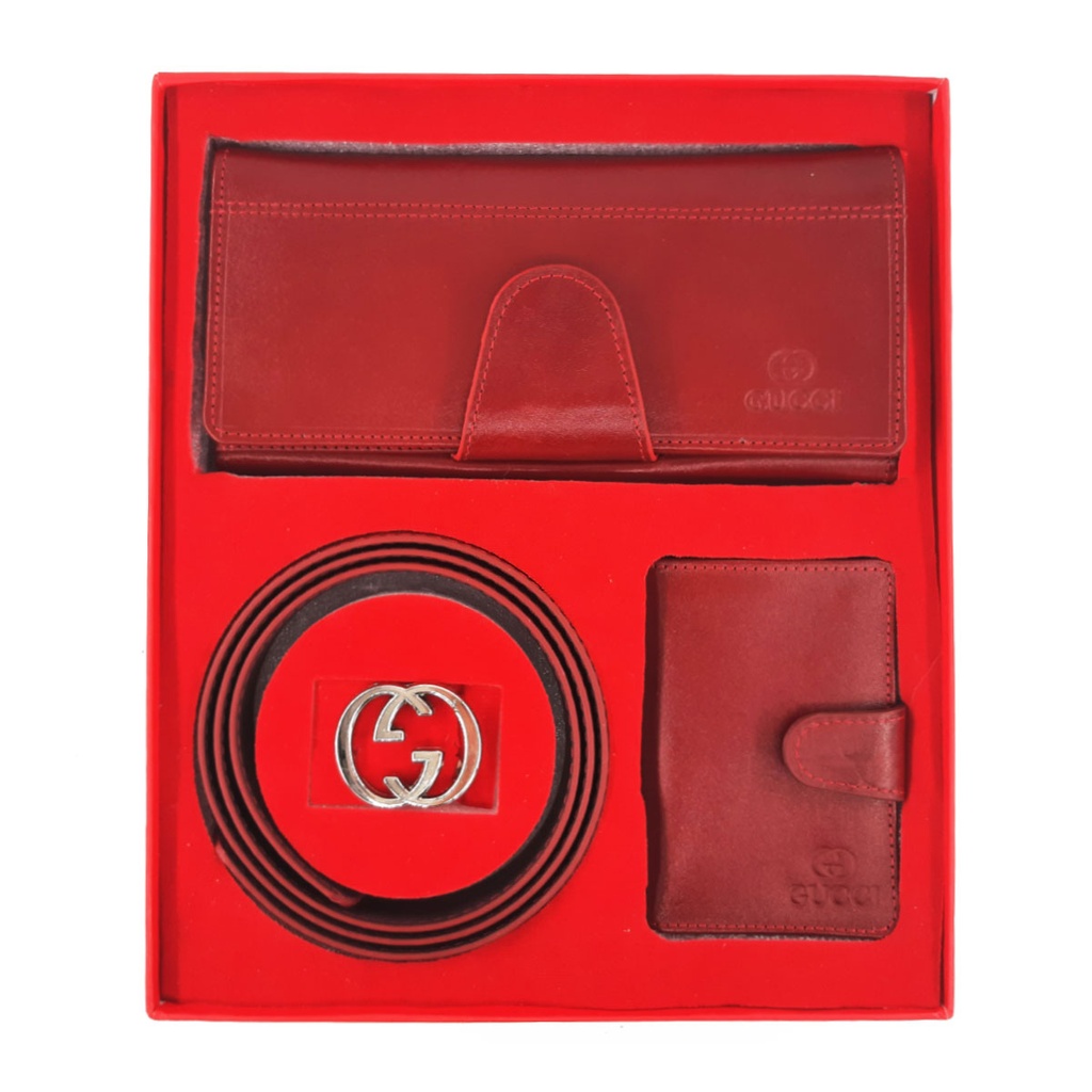 ست هدیه زنانه چرم طبیعی برند گوچی مدل set-m4