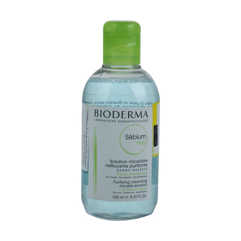 محلول پاک‌کننده آرایش صورت بایودرما مدل سبیوم پوست‌چرب و مختلط 250میل