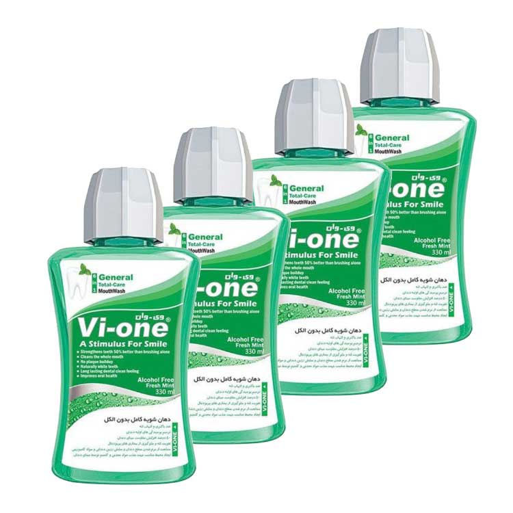 دهانشویه وی وان مدل General Fresh Mint حجم 330 میلی لیتر مجموعه 4 عددی