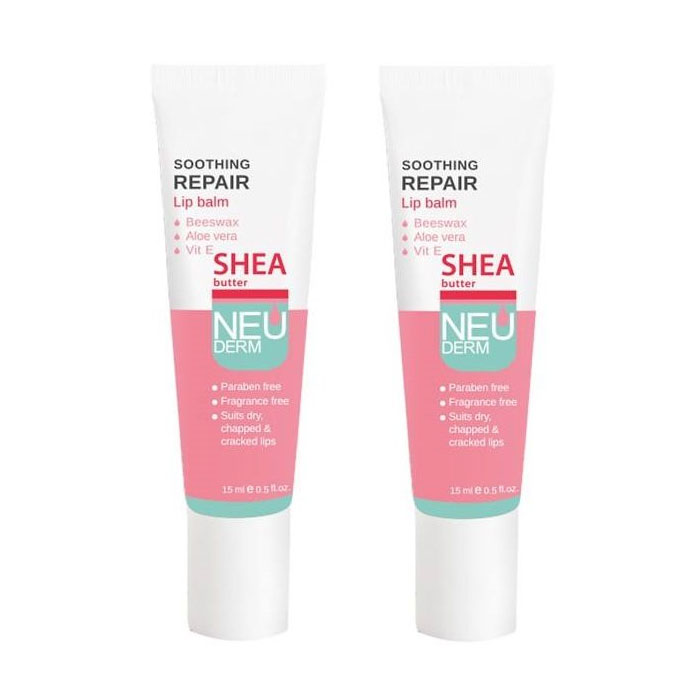 کرم نرم کننده لب نئودرم مدل Soothing حجم 15 میل بسته 2 عددی