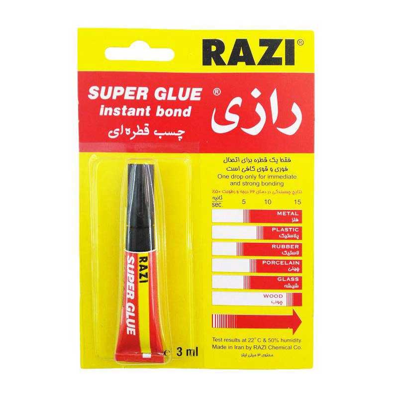 چسب قطره ای رازی مدل Super Glue حجم 3 میلی لیتر