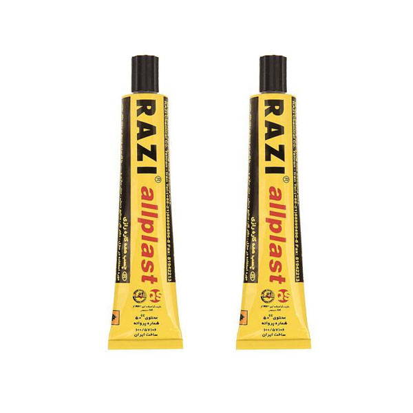 چسب همه کاره رازی مدل Allplast حجم 50 میلی لیتر بسته 2 عددی