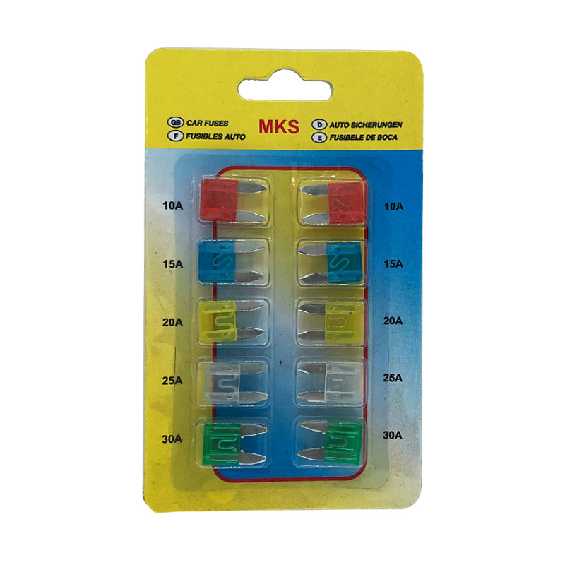 فیوز دو شاخه کوچک خودرو مدل MKS-390 مجموعه 10 عددی