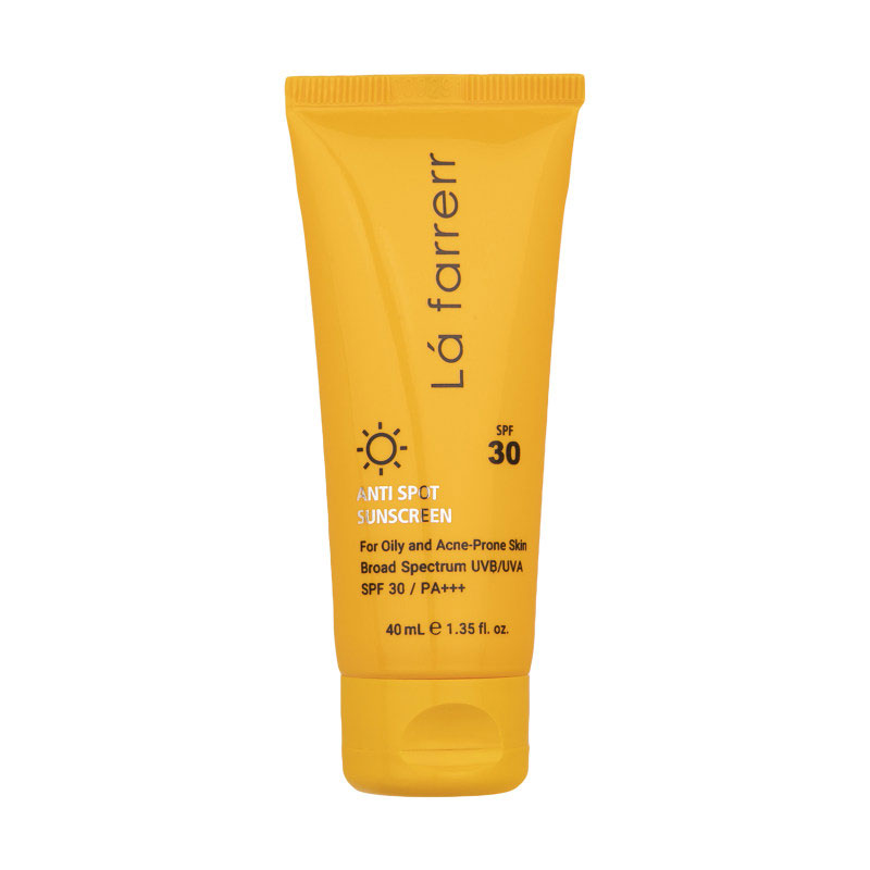کرم ضد آفتاب بدون رنگ لافارر مدل Oily and Acne-Prone SPF30 حجم 40 میل مخصوص پوست چرب و متسعد آکنه