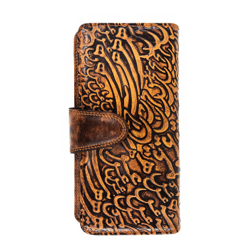 کیف کتی چرم طبیعی دست رنگ طرح عشق و هیچ مدل w-05