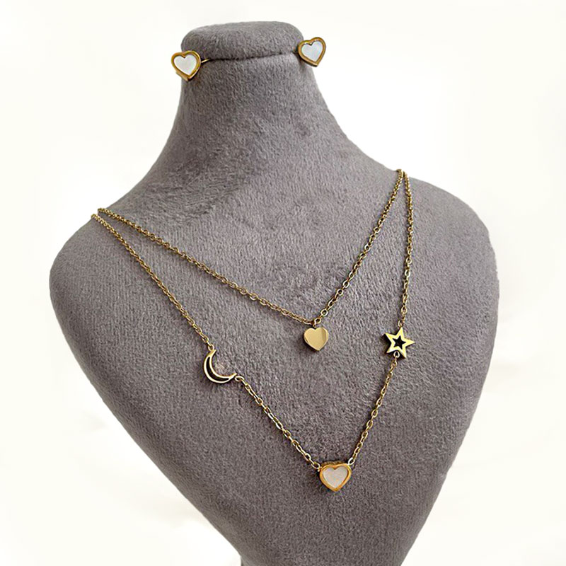 نیم ست زنانه دو ردیفه استیل کد w-se-13