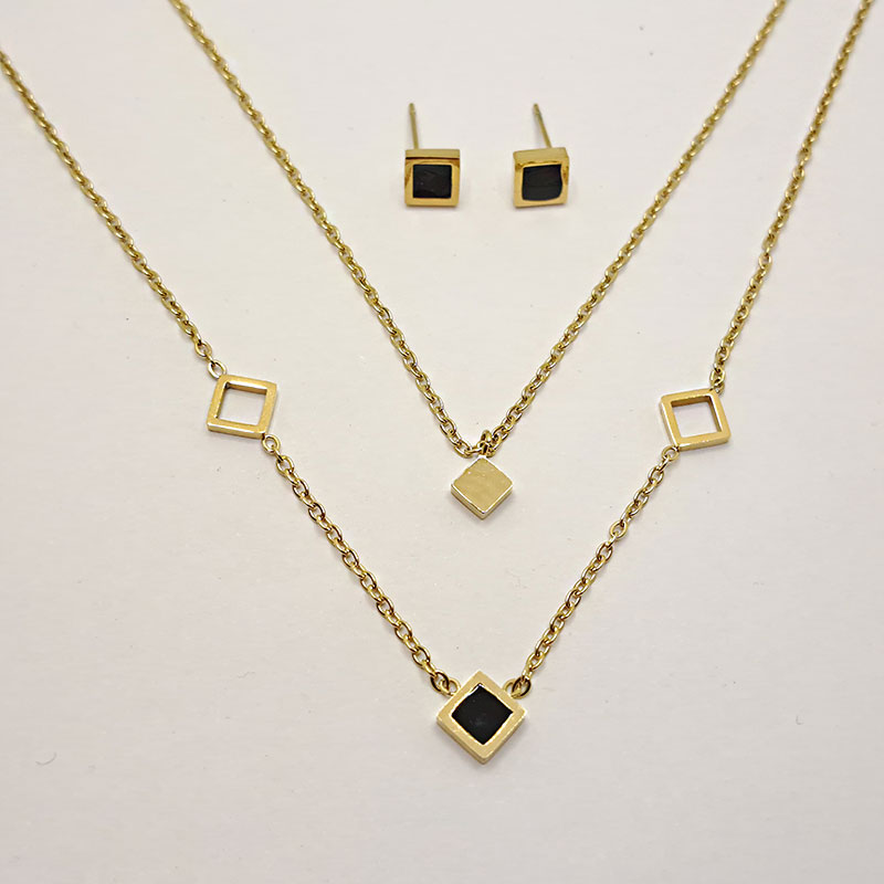 نیم ست زنانه دو ردیفه استیل کد w-se-15