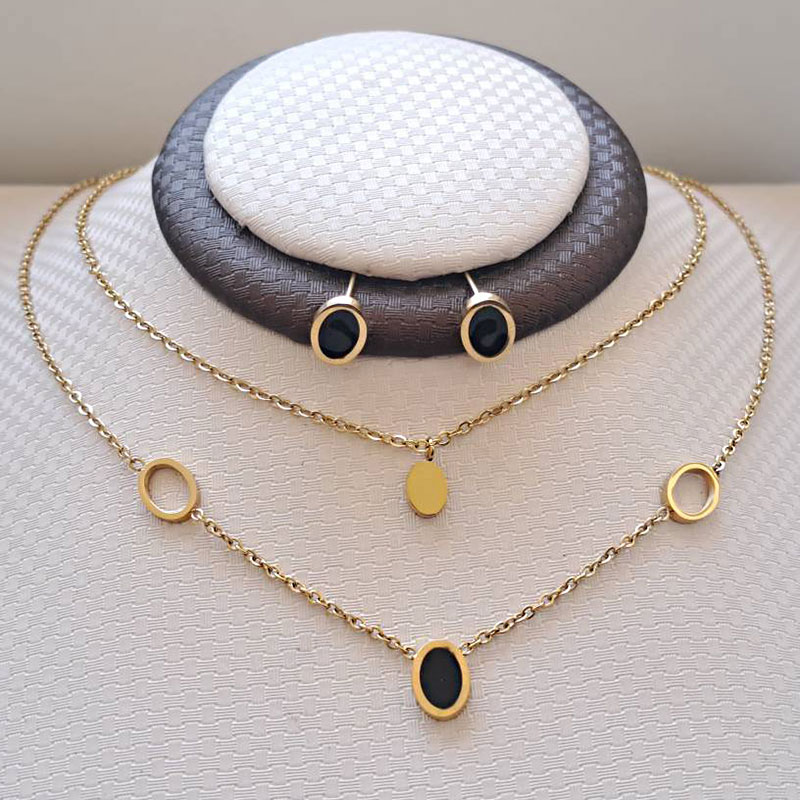 نیم ست زنانه دو ردیفه استیل کد w-se-53