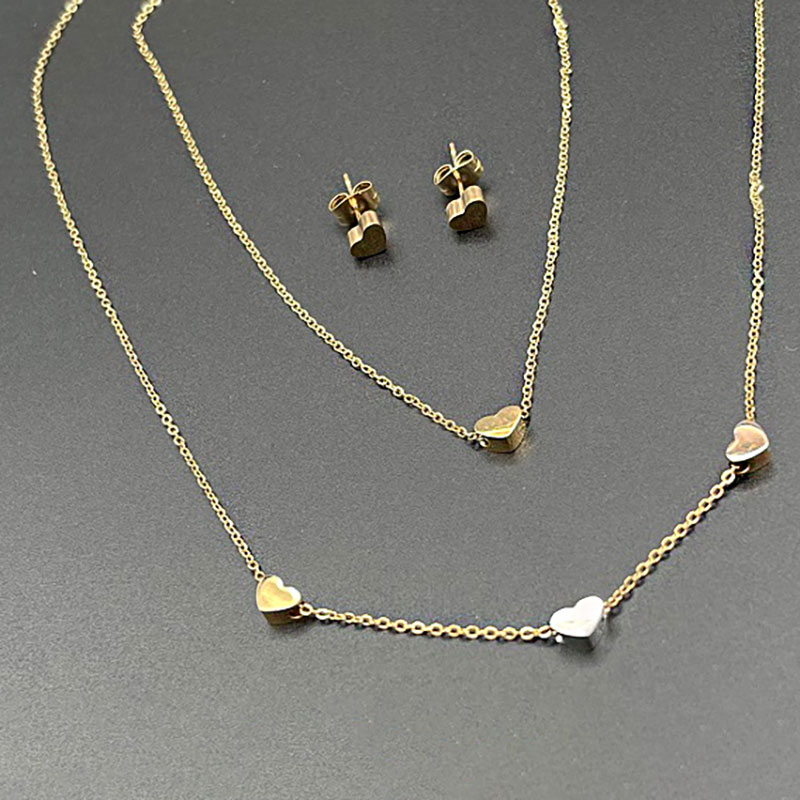 نیم ست زنانه دو ردیفه استیل کد w-se-63