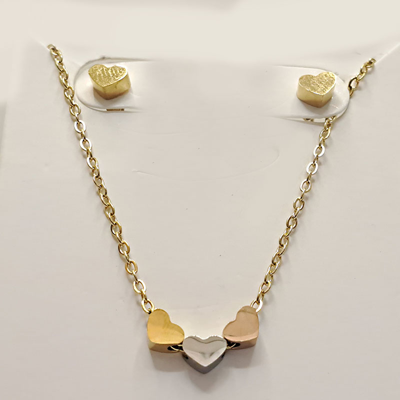 نیم ست زنانه استیل مدل قلب کد w-se-75