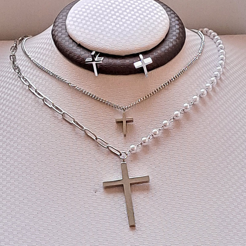 نیم ست زنانه دو ردیفه استیل کد w-se-98