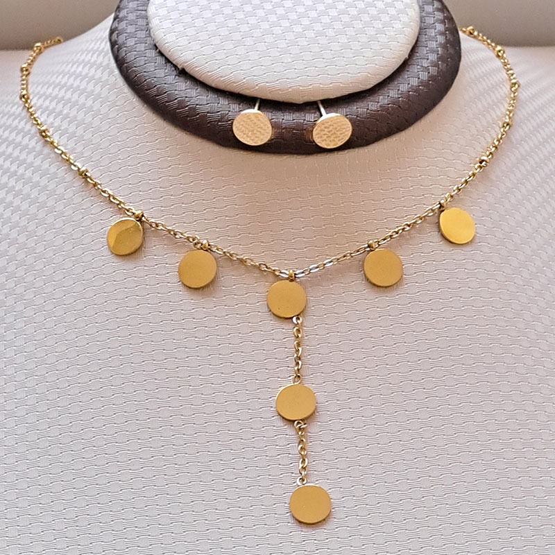 نیم ست زنانه استیل مدل دایره کد w-se-105