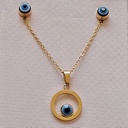 نیم ست زنانه استیل مدل چشم نظر کد w-se-107