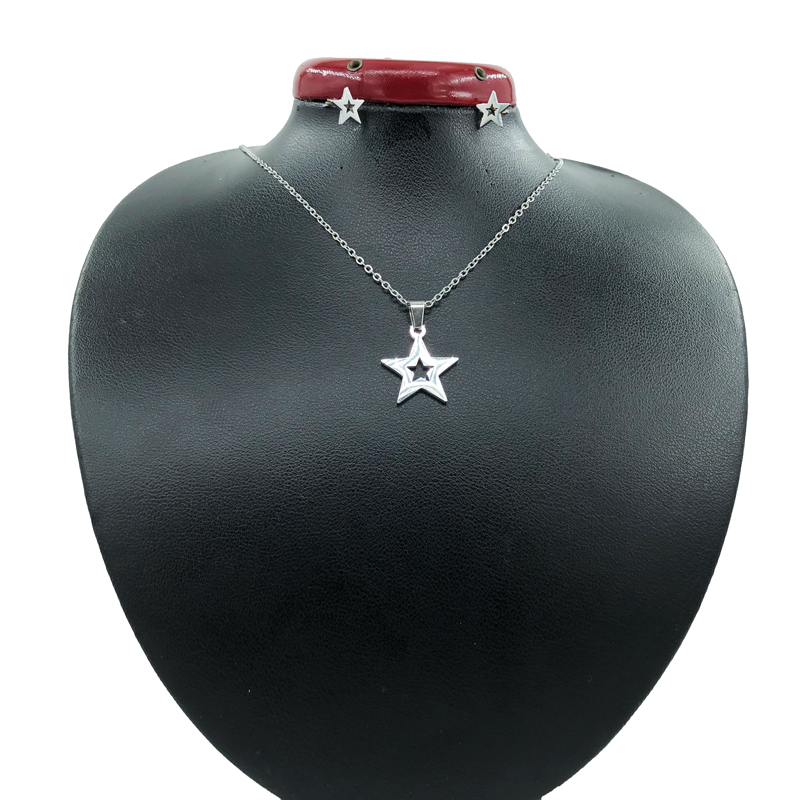 نیم ست استیل زنانه مدل ستاره کد w-se-125