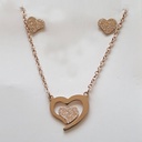 نیم ست زنانه استیل مدل قلب کد w-se-155