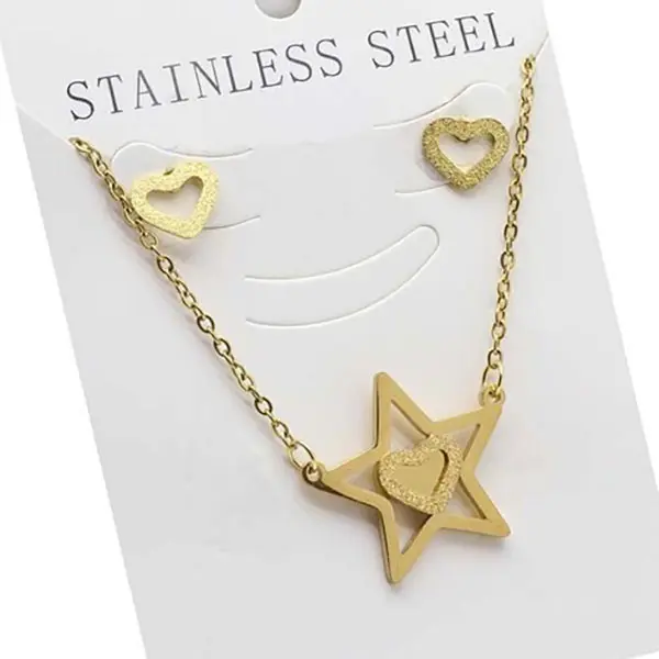 نیم ست زنانه استیل مدل ستاره کد w-se-161