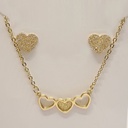 نیم ست زنانه استیل مدل قلب کد w-se-162