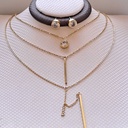 نیم ست زنانه سه ردیفه استیل مدل تک نگین کد w-se-179