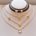 نیم ست زنانه سه ردیفه استیل مدل قلب کد w-se-184