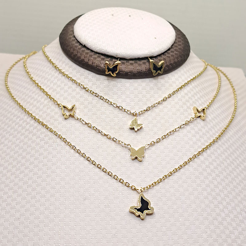 نیم ست زنانه سه ردیفه استیل کد w-se-196