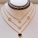 نیم ست زنانه سه ردیفه استیل مدل‌ قلب کد w-se-199