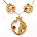 نیم ست یلدایی گردنبند و گوشواره انار مدل yalda-02