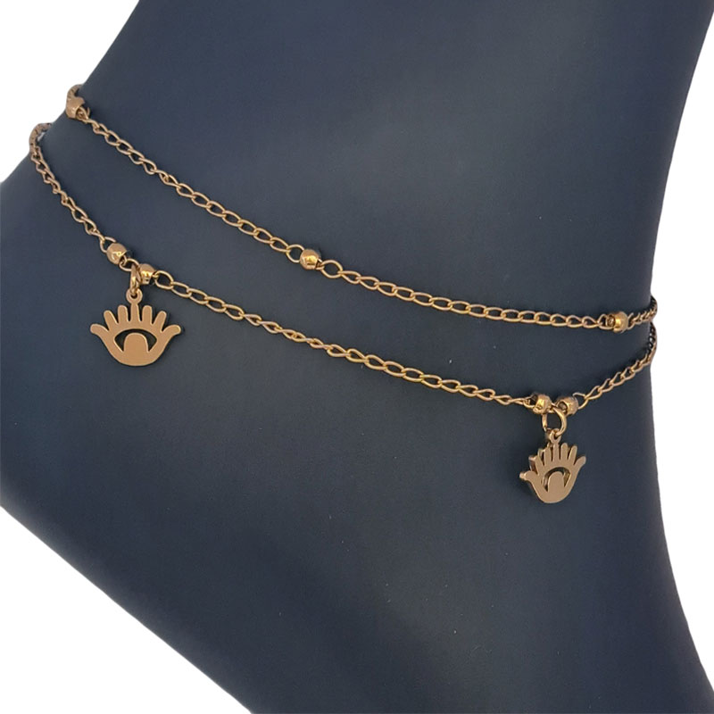 پابند استیل دو ردیفه مدل چشم نظر کد W-an-23