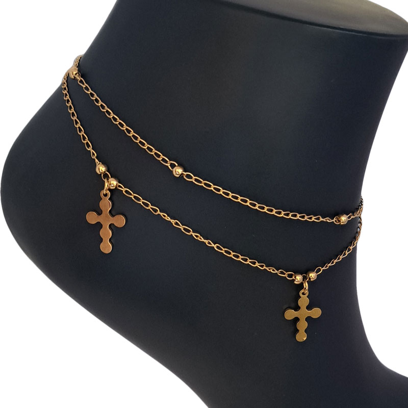 پابند استیل دو ردیفه مدل صلیب کد W-an-29