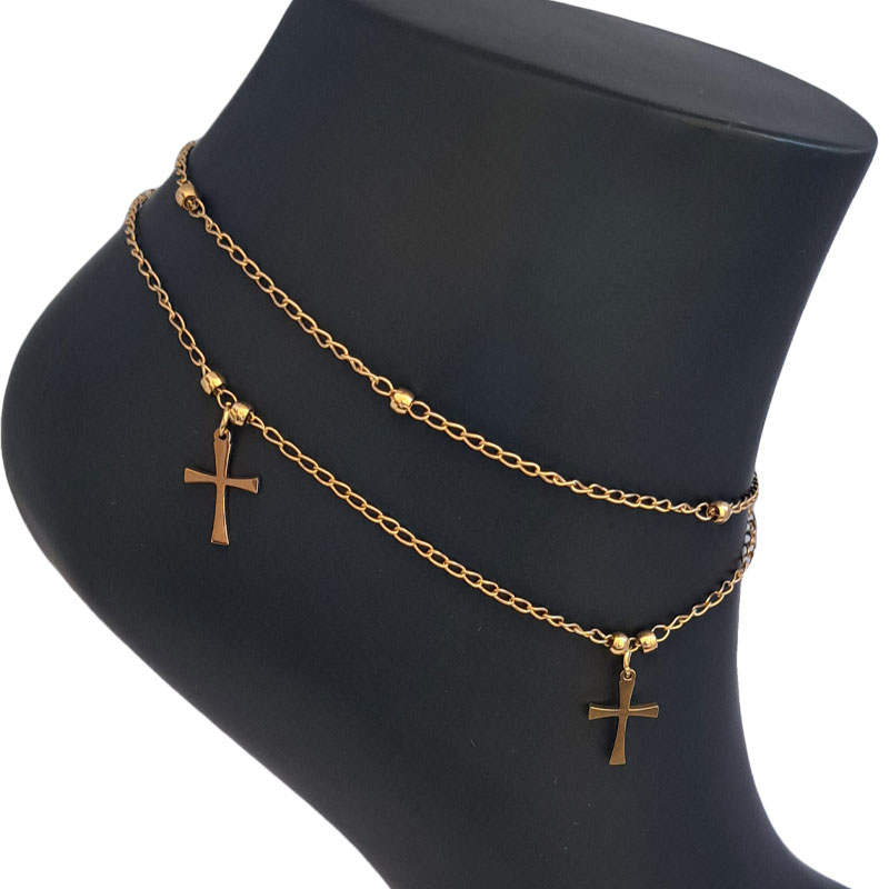 پابند استیل دو ردیفه مدل صلیب کد W-an-32