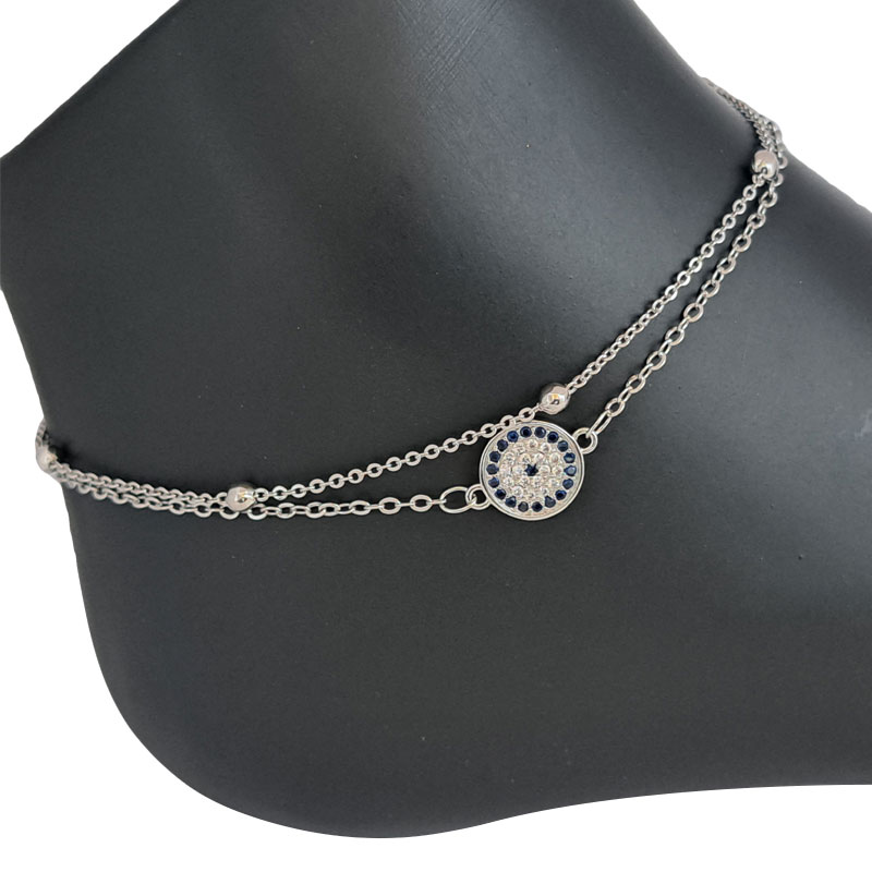 پابند زنانه تیتانیوم دو ردیفه مدل چشم و نظر کد W-an-61