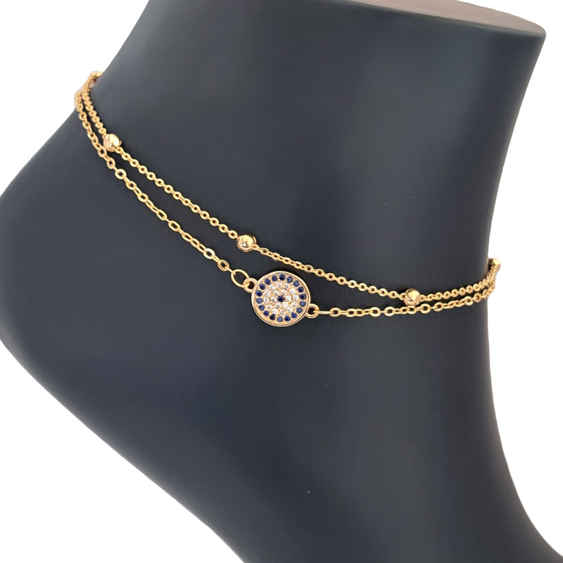 پابند زنانه تیتانیوم دو ردیفه مدل چشم و نظر کد W-an-63